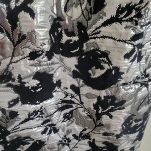 Silver and black jaquard mini dress